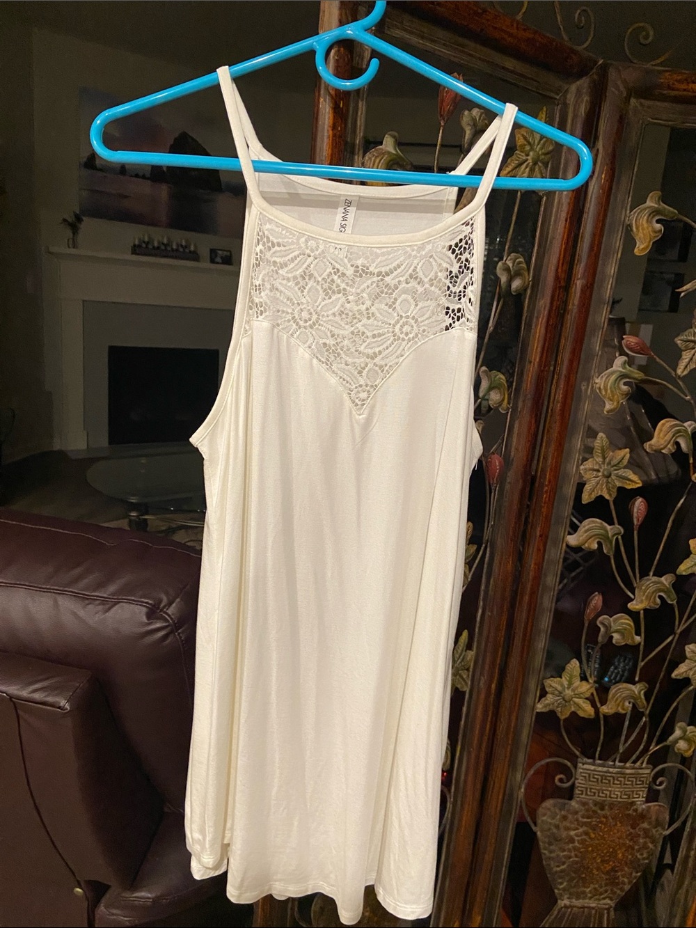 Signature Cream Lace-Detail Slip Chemise